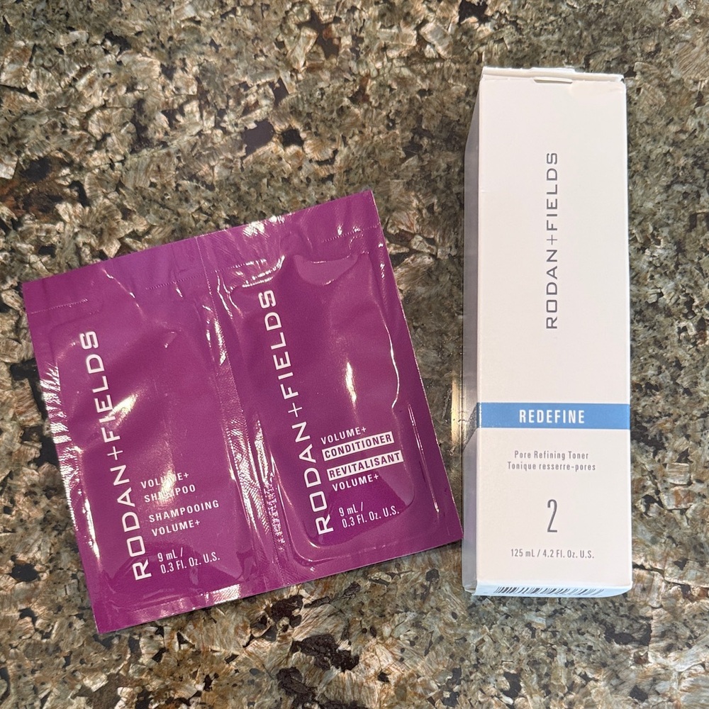 Rodan + Fields Redefine Pore Refining Toner (free sample shampoo/conditioner)